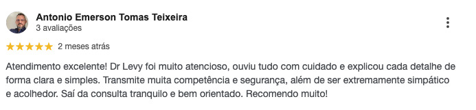 Depoimento de paciente do Dr. Levy Pontes