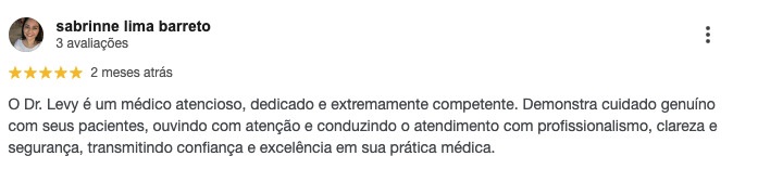 Depoimento de paciente do Dr. Levy Pontes