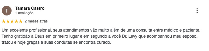 Depoimento de paciente do Dr. Levy Pontes